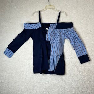 NWT Soncy Womens Color Blocked Off Shoulder Top SIZE 1X PLUS SIZE